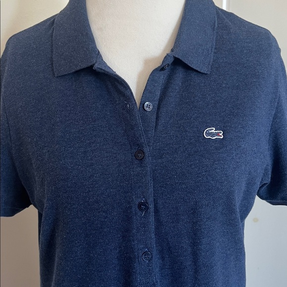Lacoste Navy Blue Polo Pique Mini Dress Short Sleeve EU Size 40 (US Large) - Picture 4 of 8